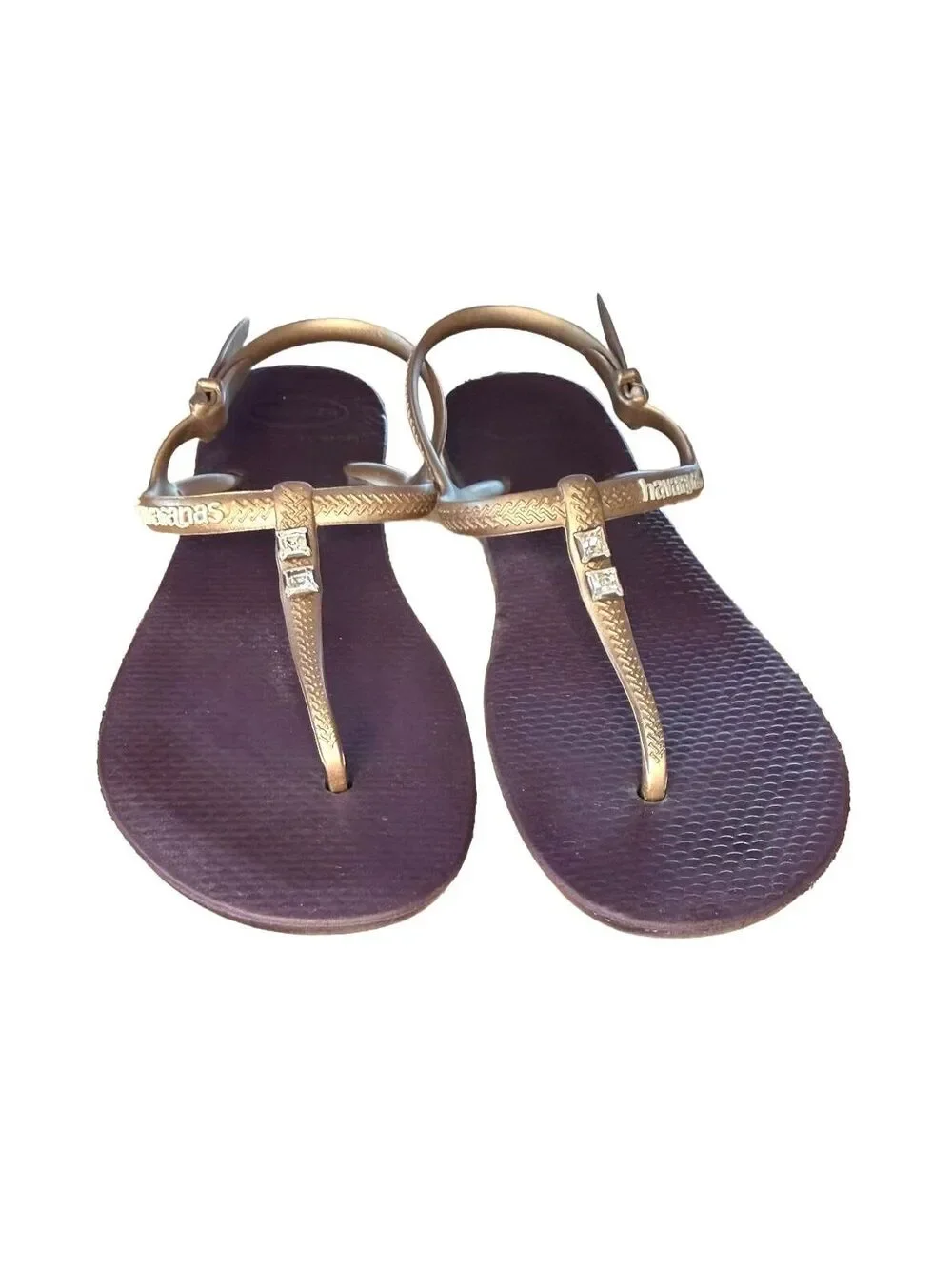 Havaianas Flash Urban Jewel Sandals Gold Purple Women’s Size 5/6 - Picture 2 of 5